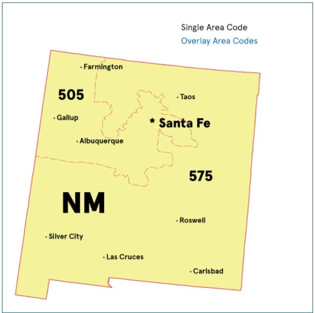 Mapa-de-códigos-de-área-New-mexico-MN