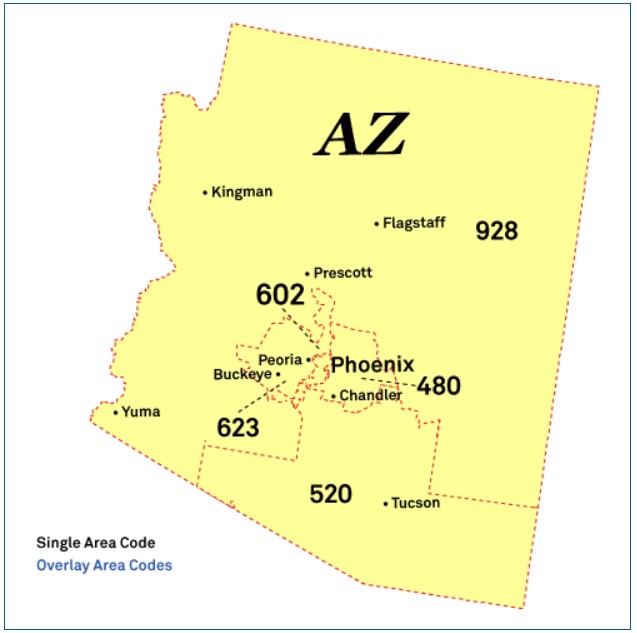 Mapa-de-códigos-de-área-arizona-AR