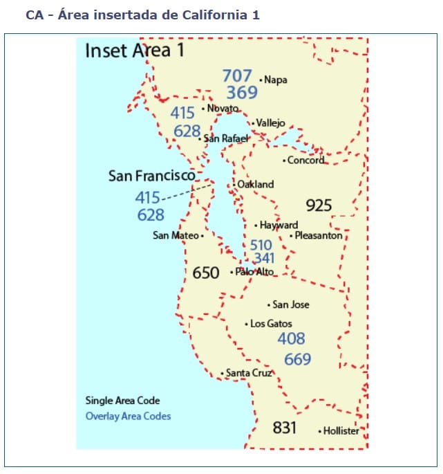 Mapa-de-códigos-de-área-insertada-california